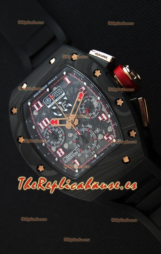 Richard Mille RM011 Romain Grosjean Edición Lotus F1 Caja de Carbón Forjado Reloj Suizo