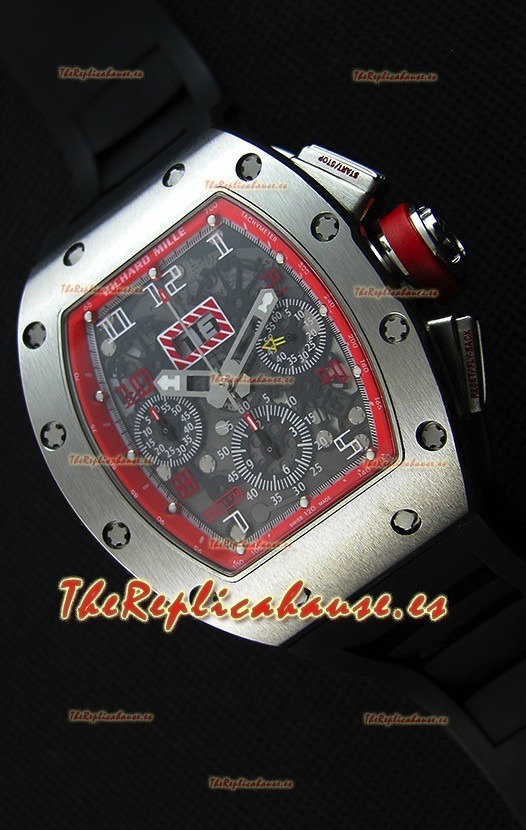 Richard Mille RM011-FM Felipe Massa Caja de Titanio de una sola Pieza en Correa Negra