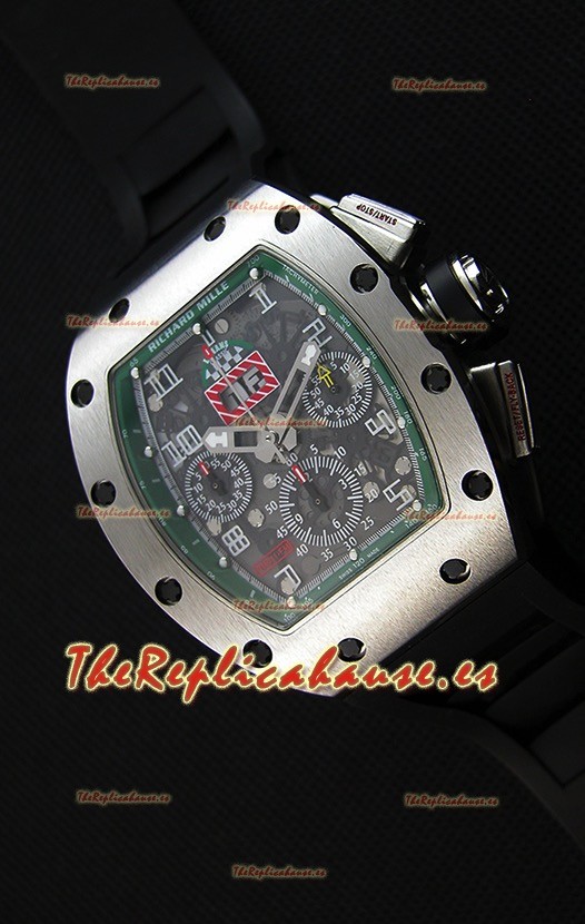 Richard Mille RM011-FM Felipe Massa Caja de Titanio de una sola Pieza en Correa Negra