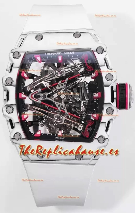 Richard Mille RM38-02 Carbono Blanco Bubba Watson Nylon Blanco Tourbillon Movement Réplica Espejo 1:1