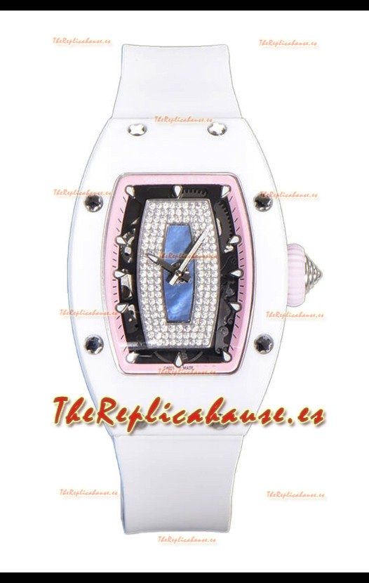 Richard Mille RM007 Superclone Reloj Réplica Suiza Automático Dial Perla Cerámica Blanca