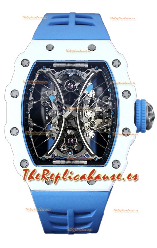 Richard Mille RM53-01 Pablo Mac Donough TPT Blanco Case Reloj Réplica Suiza