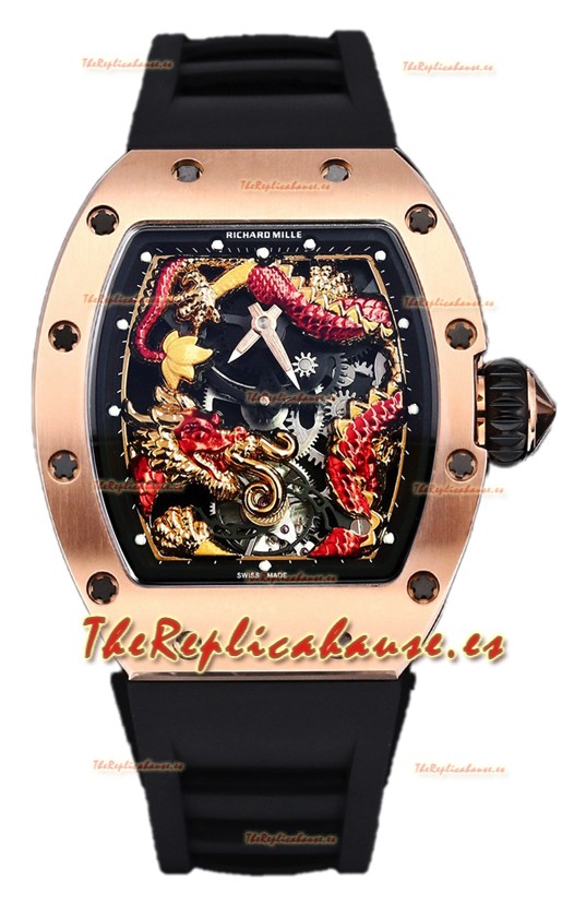 Richard Mille RM057 Dragon Dial Reloj Oro Rosado en Movimiento Suizo Automático