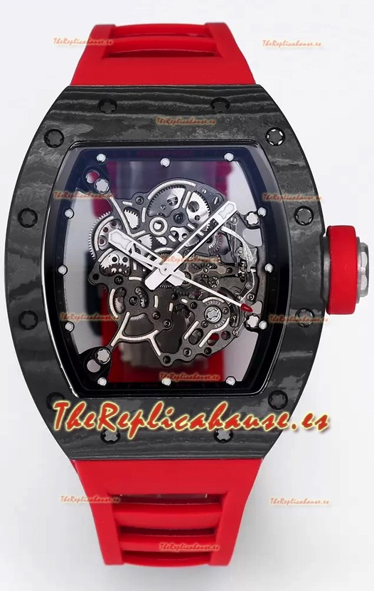 Richard Mille RM055 Caja Carbono Negro Reloj Superclone 1:1 Genuino Tourbillon