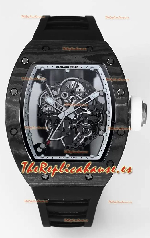Richard Mille RM055 Caja Carbono Negro Reloj Superclone 1:1 Genuino Tourbillon