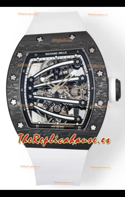 Richard Mille Super Clone RM59-01 Caja Carbono NTPT Dial Negro Reloj Réplica Suizo