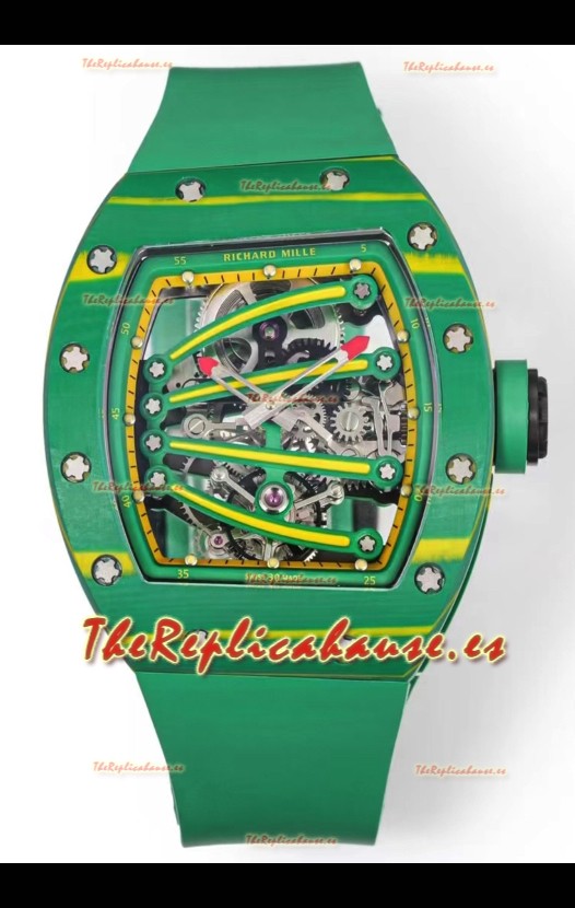 Richard Mille Super Clone RM59-01 Verde Carbon NTPT Case Reloj Réplica Suizo