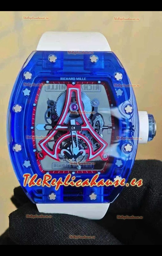 Richard Mille RM52-03 Paris Saint-Germain Tourbillon Zafiros Azules Reloj Réplica Suizo 