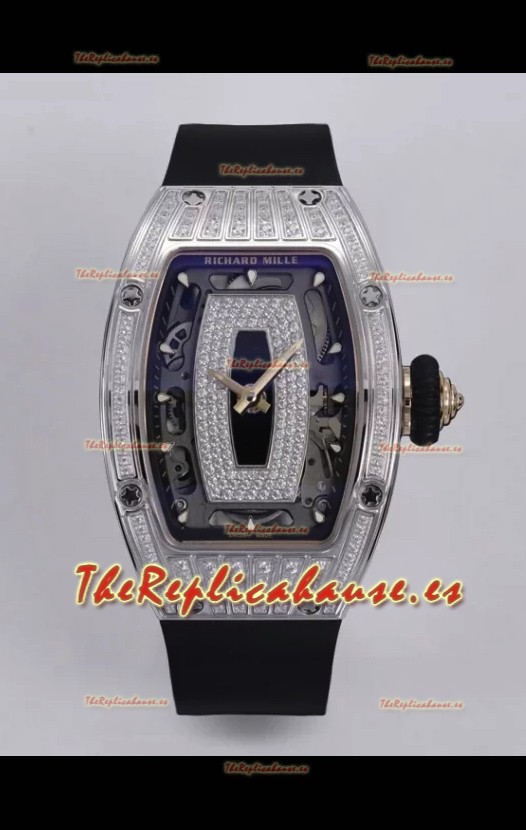 Richard Mille Super Clone RM07-01 Pavimentado en Diamantes Caja Acero 904L Automatic Reloj Réplica