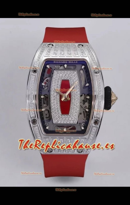 Richard Mille Super Clone RM07-01 Pavimentado en Diamantes Caja Acero 904L Automatic Reloj Réplica