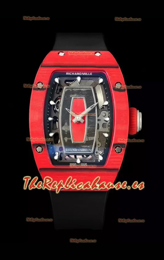 Richard Mille RM07 Rojo Caja Carbono 1:1 Superclone Reloj Réplica Suizo