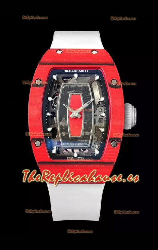 Richard Mille RM07 Rojo Caja Carbono 1:1 Superclone Reloj Réplica Suizo