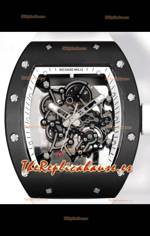 Richard Mille Super Clone RM055 Caja Cerámica con Reloj Genuino Tourbillon