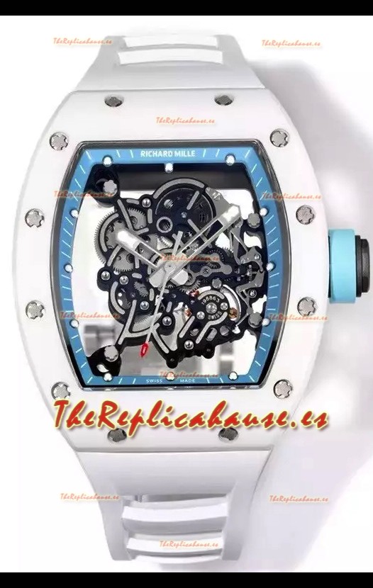 Richard Mille Super Clone RM055 Caja Cerámica con Reloj Genuino Tourbillon
