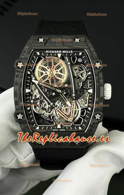 Richard Mille Super Clone 27-05 Negro Carbon Casing Reloj Réplica Suizo 
