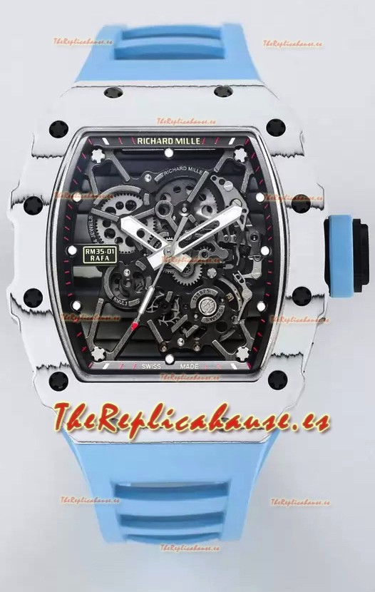 Richard Mille RM35-01 Rafael Nadal Caja de Fibra de Carbono con Genuino Tourbillon Reloj Super clone