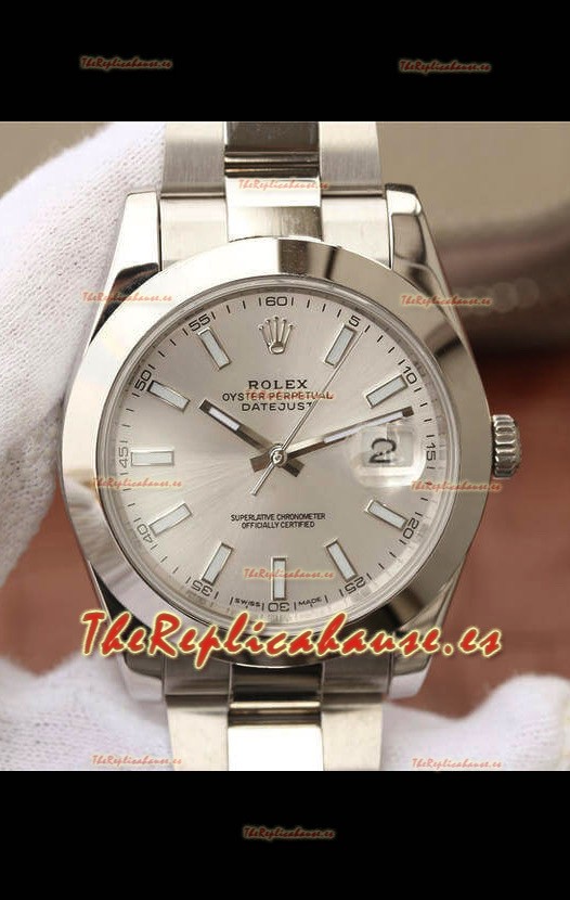 Rolex Datejust 41MM Movimiento Cal.3135 Reloj Réplica Suiza en Acero 904L / Dial Acero