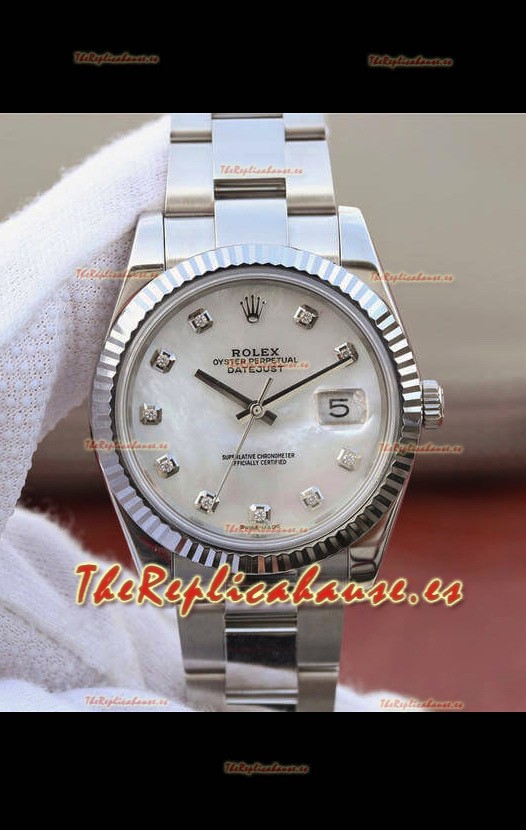 Rolex Datejust 41MM Movimiento ETA-3135 Réplica Suiza Caja en Acero 904L en Dial Perla