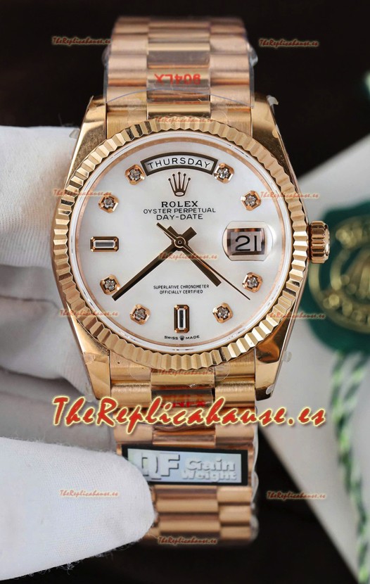 Reloj Rolex Day Date Presidential Oro Rosado 18K 40MM - Dial Perla Calidad Espejo 1:1