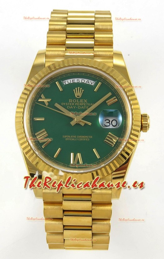 Rolex Day Date Super Clone Dial Verde 40MM 220 Gramos Reloj Réplica Suizo