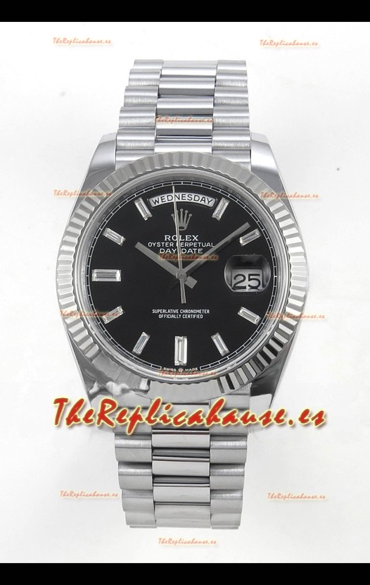 Rolex Day Date Super Clone Dial Negro 40MM 188 Gramos Reloj Réplica Suizo