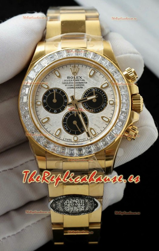 Rolex Daytona Super Clone 116519LN Dial Meteorito Movimiento Cal.4131 - Caja Oro Amarillo
