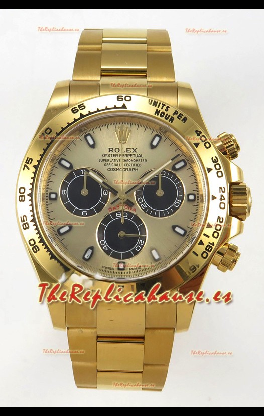 Rolex Daytona Super Clone 116508 Oro Amarillo - Dial Dorado Movimiento Original Cal.4131