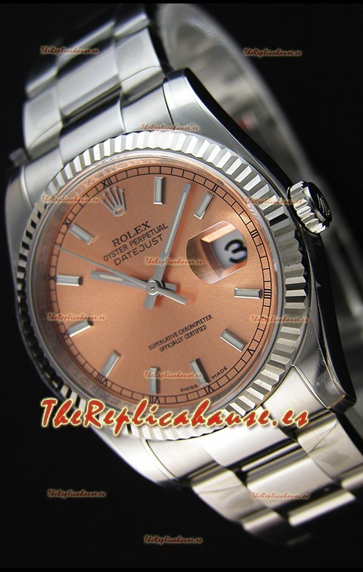 Rolex Datejust 36MM Cal.3135 Movement Reloj Réplica Suizo Dial Champange Oyster Strap - Ultimate 904L Steel Watch 