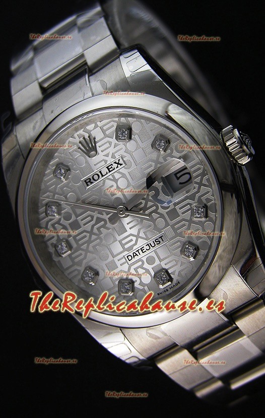Rolex Datejust 36MM Cal.3135 Movement Reloj Réplica Suizo en Acero color Blanco, Dial en Acero