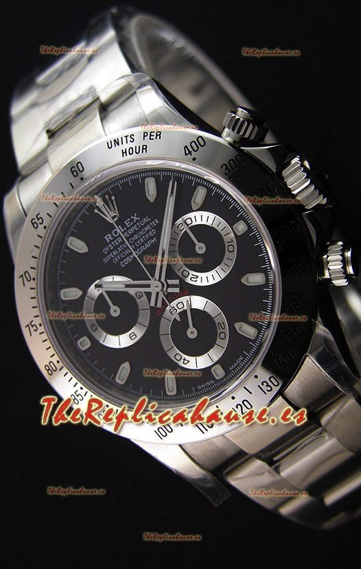 Rolex Cosmograph Daytona 116520 Movimiento Original Cal.4130 Dial Negro - Último Reloj de Acero 904L