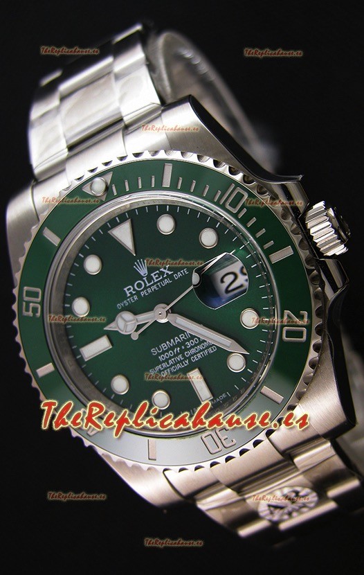 Rolex Submariner Ref#116610LV The Hulk Reloj Réplica Suizo a Espejo 1:1 - Reloj en Acero 904L