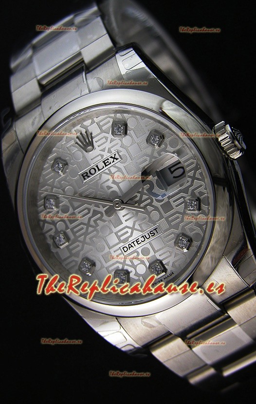 Rolex Datejust Reloj Réplica Japonés - Dial Plateado en 36MM con correa Oyster