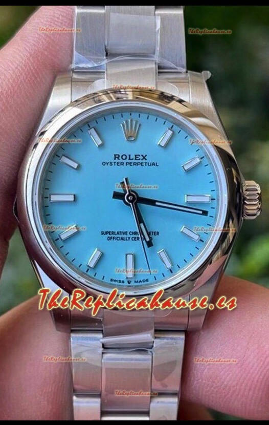 Rolex Oyster Perpetual REF#277200 31MM Movimiento y Réplica Suizo Dial Azul Acero 904L Reloj Réplica Espejo 1:1