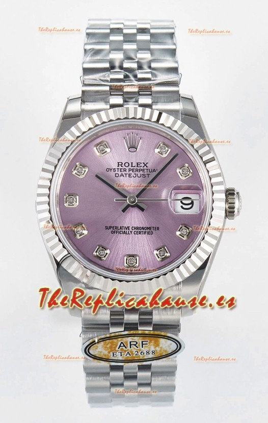 Rolex Super Clone Datejust ETA 2688 Movement 31MM Reloj Caja Acero Inoxidable Dial Rosa