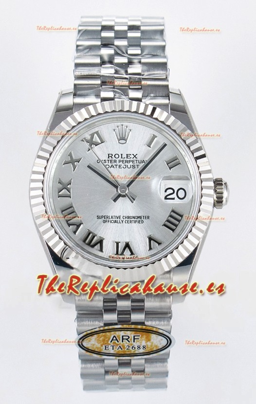 Rolex Super Clone Datejust ETA 2688 Movement 31MM Reloj Acero Inoxidable y Dial Romanos