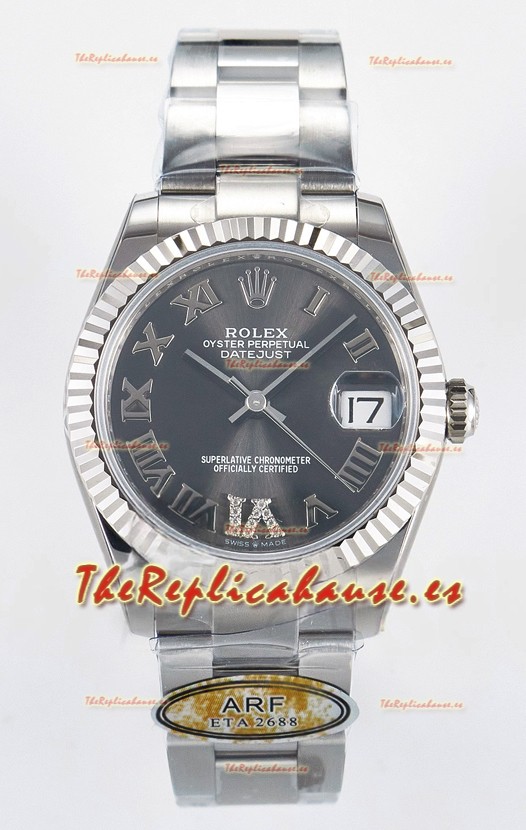 Rolex Super Clone Datejust ETA 2688 Movement 31MM Acero Inoxidable Case Reloj Dial Gris