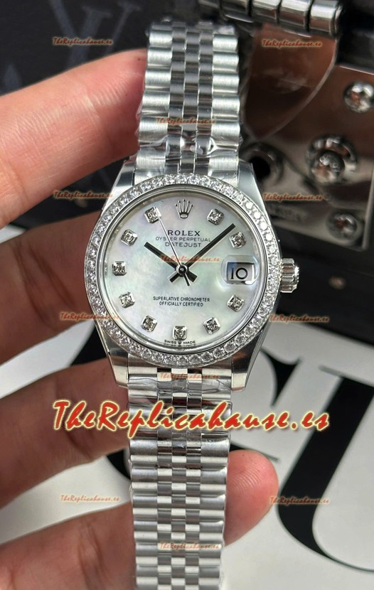 Rolex Super Clone Datejust ETA 2688 Movement 31MM Reloj Caja Acero Inoxidable Dial Perla
