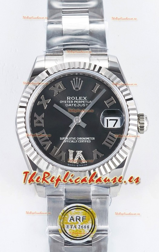 Rolex Super Clone Datejust ETA 2688 Movement 31MM Acero Inoxidable Reloj Dial Gris 