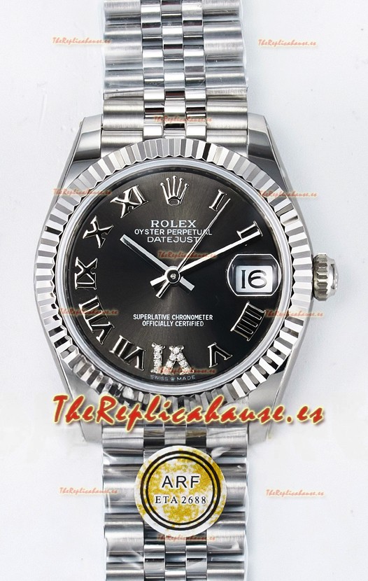 Rolex Super Clone Datejust ETA 2688 Movement 31MM Acero Inoxidable Reloj Dial Gris 