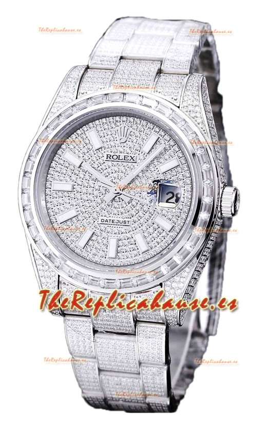 Rolex Datejust 41MM Réplica Suiza - Edición Iced Out Dial en Diamantes