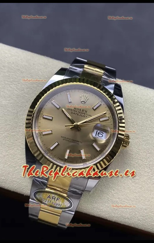 Rolex Datejust M126333 41MM ETA3235 72 Horas Energía Dial Oro Oyster Réplica Espejo 1:1 Oro Amarillo Acero 904L