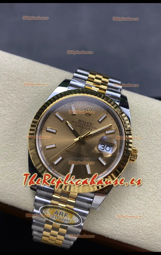 Rolex Datejust M126333 41MM ETA3235 72 Horas Energía Dial Dorado Jubilee Réplica Espejo 1:1 Oro Amarillo Acero 904L