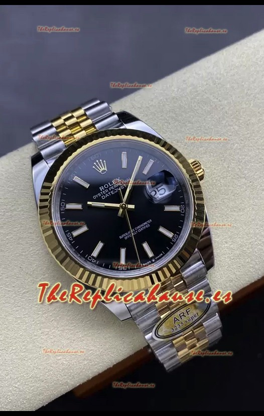 Rolex Datejust M126333 41MM ETA3235 72 Horas Energía Dial Negro Jubilee Réplica Espejo 1:1 Oro Amarillo Acero 904L