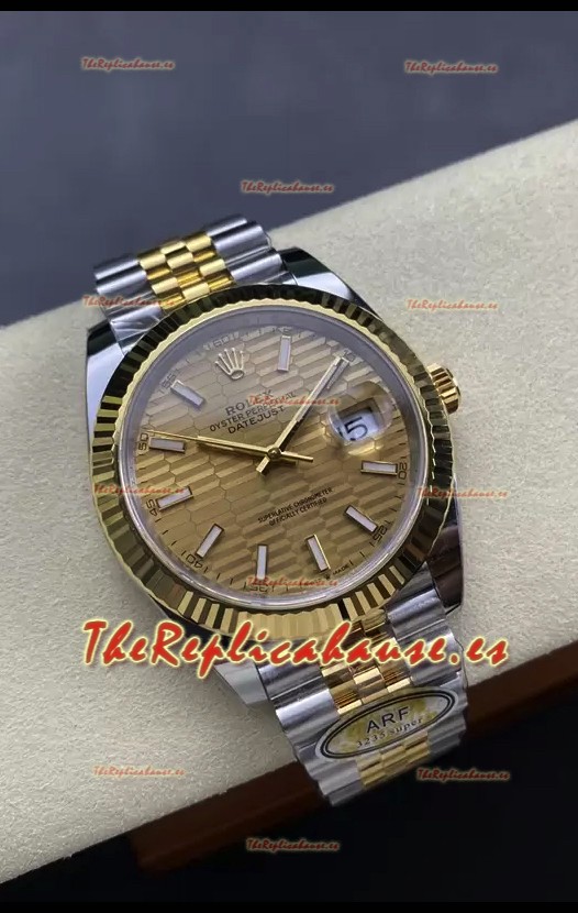 Rolex Datejust M126333 41MM ETA3235 72 Horas Energía Fluted Dial Jubilee Réplica Espejo 1:1 Oro Amarillo Acero 904L