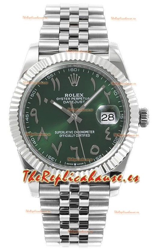 Rolex Datejust M126300 41MM ETA3235 Dial Verde Arábigo - Caja Acero 904L