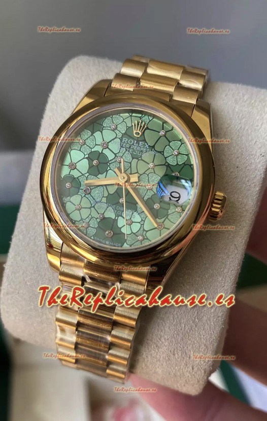Rolex Datejust M278248 31MM Réplica Suiza en Oro - Dial Verde Motivo Calidad Espejo 1:1