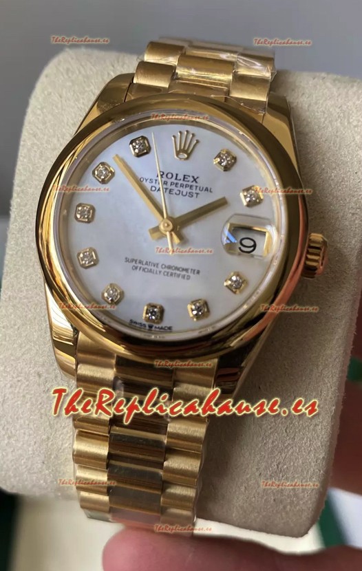 Rolex Datejust M278248 31MM Réplica Suiza in Gold - White Pearl Dial Calidad Espejo 1:1 