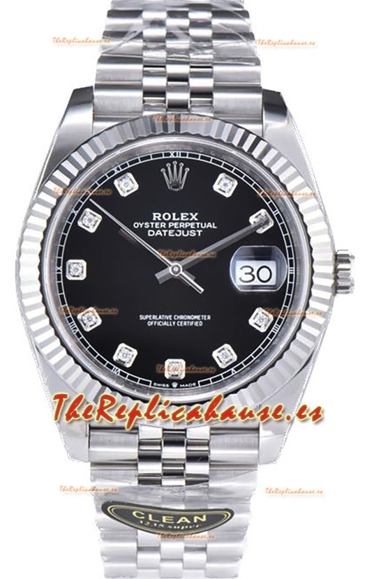 Rolex Datejust 126334 41MM ETA3235 72 Horas Energía Dial Negro Jubilee Réplica Espejo 1:1