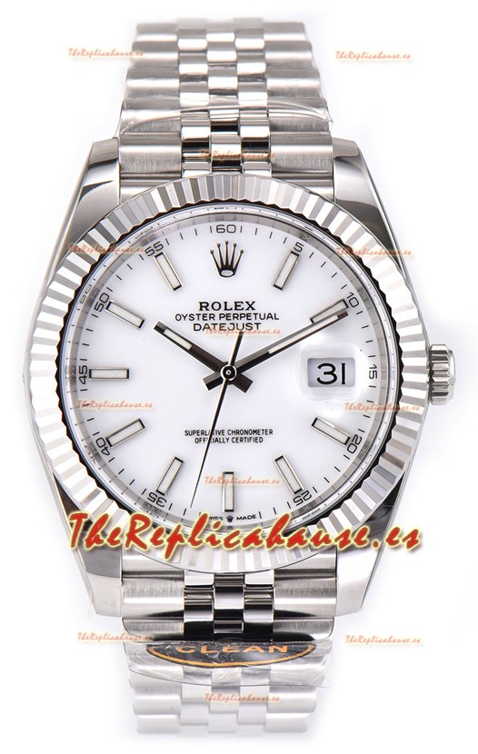 Rolex Datejust 126334 41MM ETA3235 72 Horas Energía Dial Blanco Perla Réplica Espejo 1:1
