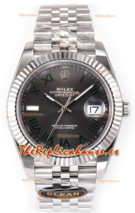 Rolex Datejust 126334 Wimbledon 41MM ETA3235 72 Horas Energía Dial Slate Jubilee Réplica Espejo 1:1